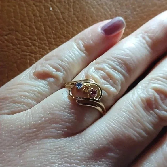 Gold-plated Mother's ring. yellow - Picture 2 of 7
